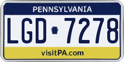 PA license plate LGD7278