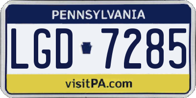 PA license plate LGD7285