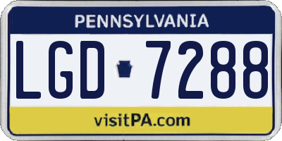 PA license plate LGD7288