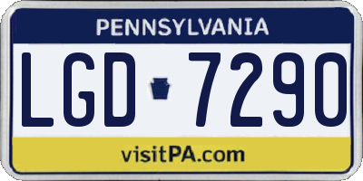 PA license plate LGD7290