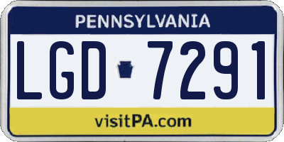 PA license plate LGD7291