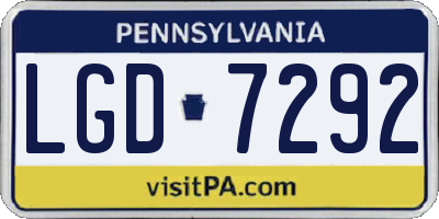 PA license plate LGD7292