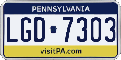 PA license plate LGD7303