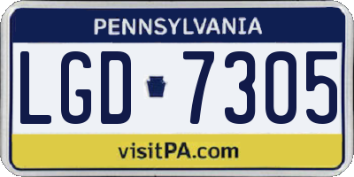 PA license plate LGD7305