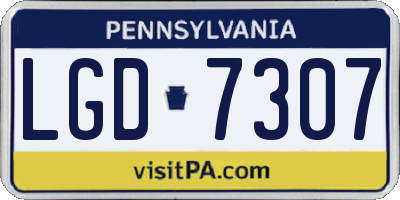 PA license plate LGD7307