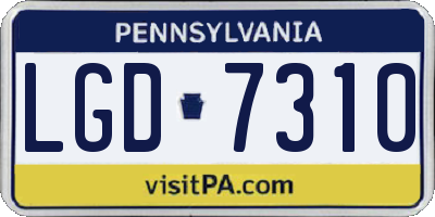 PA license plate LGD7310