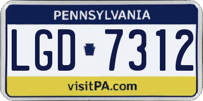PA license plate LGD7312