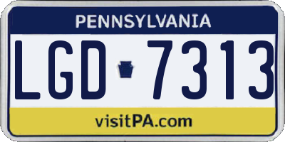 PA license plate LGD7313