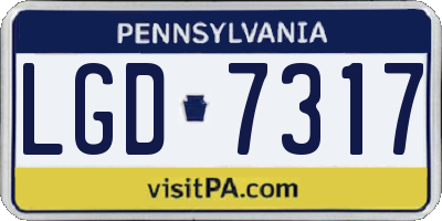 PA license plate LGD7317