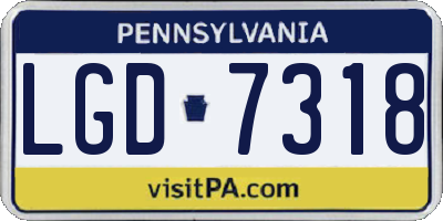 PA license plate LGD7318