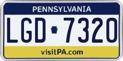PA license plate LGD7320
