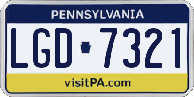 PA license plate LGD7321