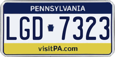 PA license plate LGD7323