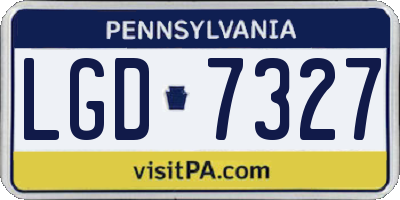 PA license plate LGD7327