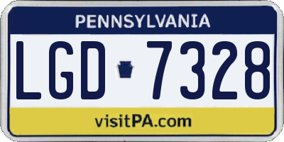PA license plate LGD7328