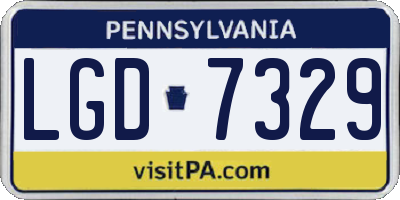 PA license plate LGD7329