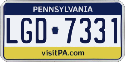 PA license plate LGD7331