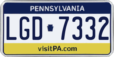 PA license plate LGD7332