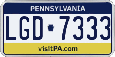 PA license plate LGD7333