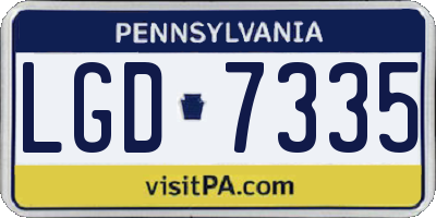 PA license plate LGD7335