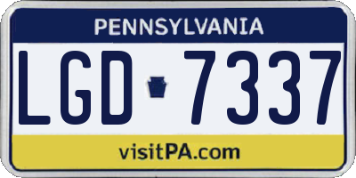 PA license plate LGD7337