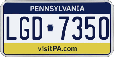 PA license plate LGD7350