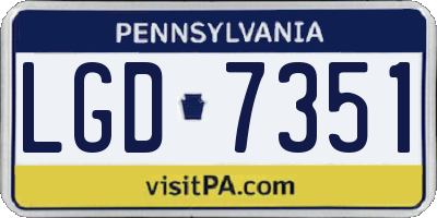 PA license plate LGD7351