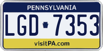 PA license plate LGD7353