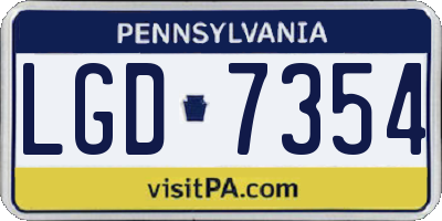 PA license plate LGD7354