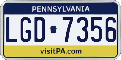 PA license plate LGD7356