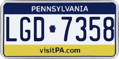 PA license plate LGD7358