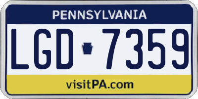PA license plate LGD7359