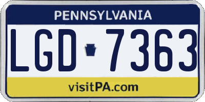 PA license plate LGD7363