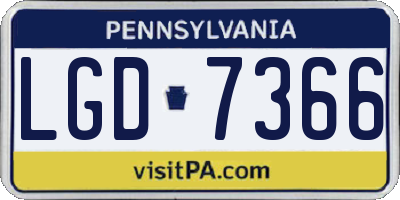 PA license plate LGD7366