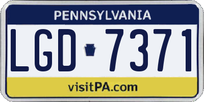 PA license plate LGD7371