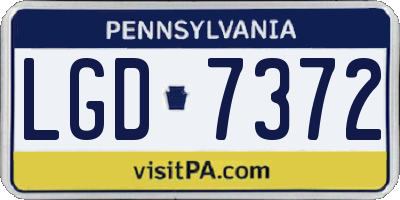 PA license plate LGD7372