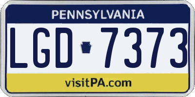PA license plate LGD7373