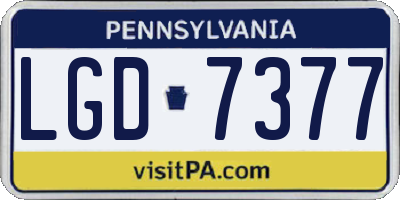 PA license plate LGD7377