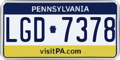 PA license plate LGD7378