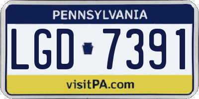 PA license plate LGD7391