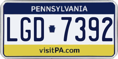 PA license plate LGD7392