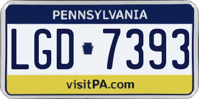 PA license plate LGD7393