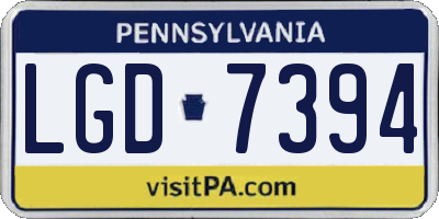 PA license plate LGD7394