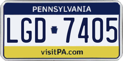 PA license plate LGD7405