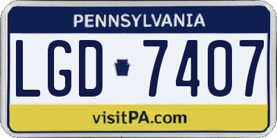 PA license plate LGD7407