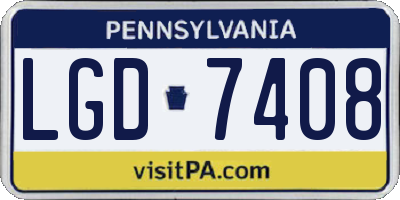 PA license plate LGD7408