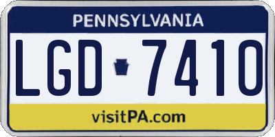PA license plate LGD7410