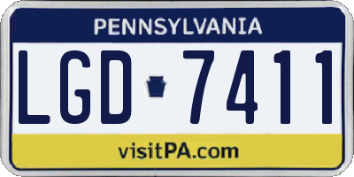 PA license plate LGD7411