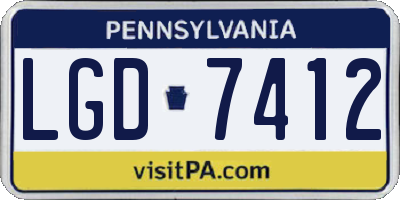 PA license plate LGD7412