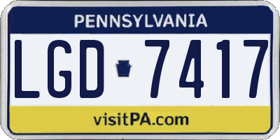 PA license plate LGD7417